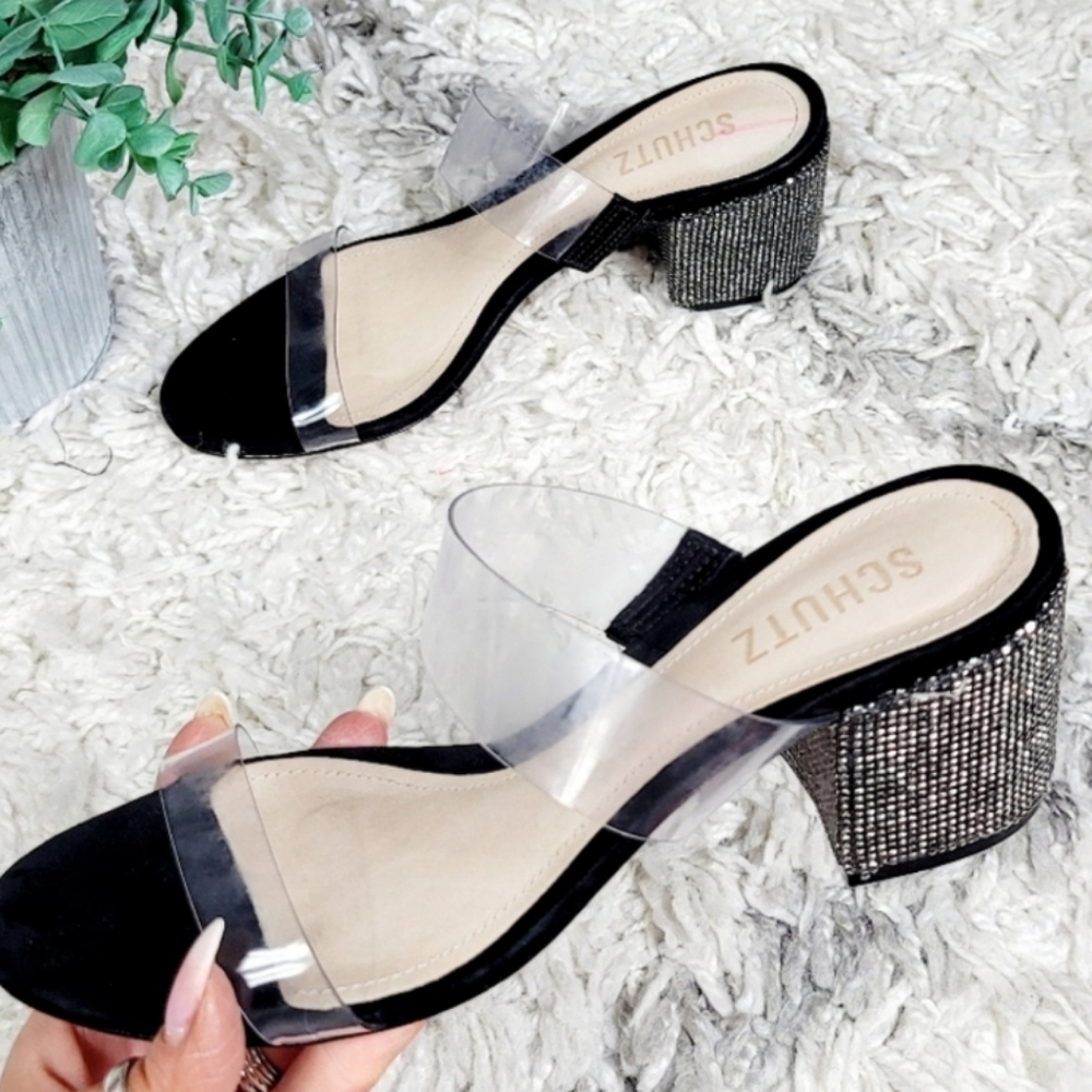 Schutz Block heel studded sandals